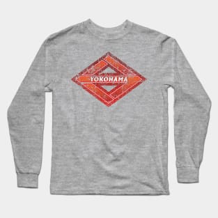 Yokohama Municipality Japanese Symbol Distressed Long Sleeve T-Shirt